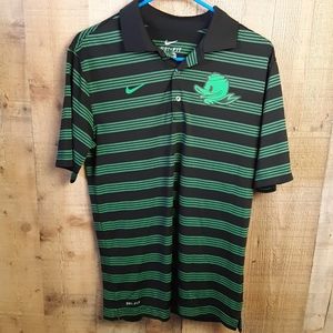 Oregon Ducks Nike Dri Fit Polo Size Mens Small Black/Green Duck Logo Football